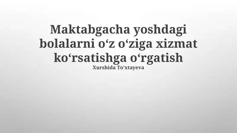 Tozalik ko'nikmalarini o'rgatish 1