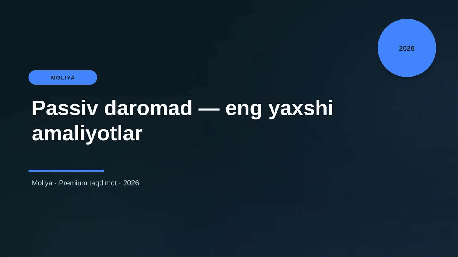Passiv daromad — eng yaxshi amaliyotlar 1