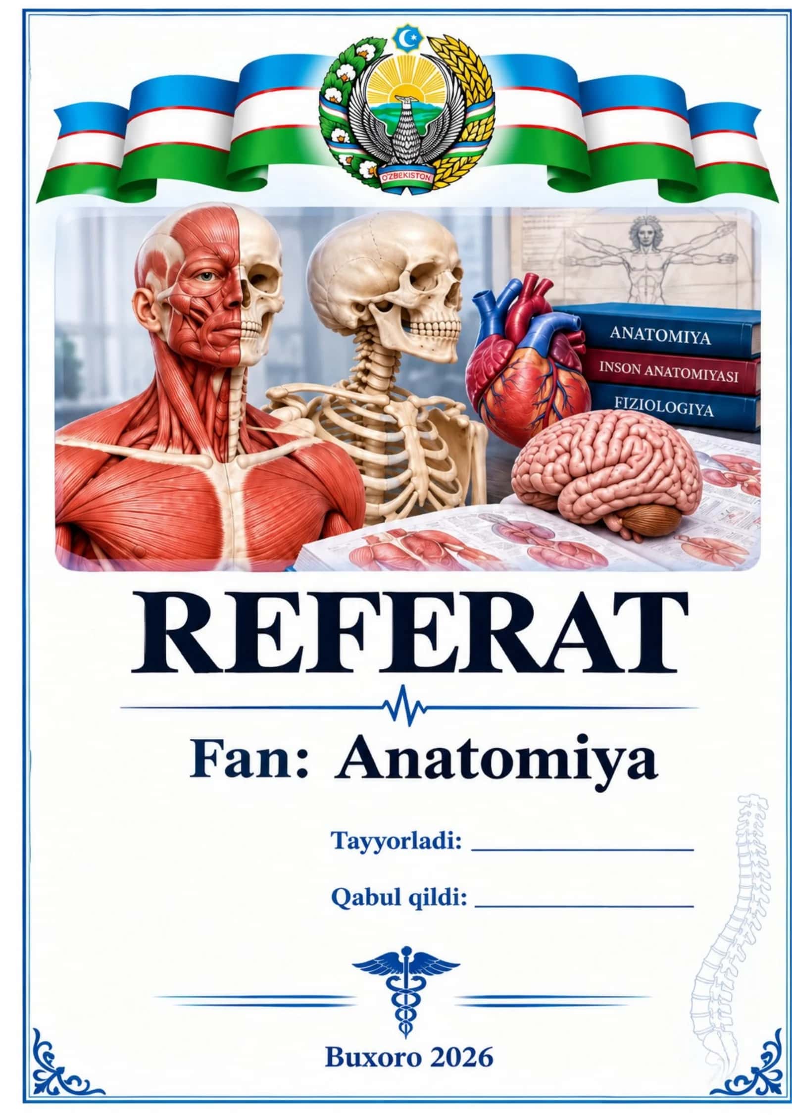 Referat yuzi. Anatomiya fani uchun 1