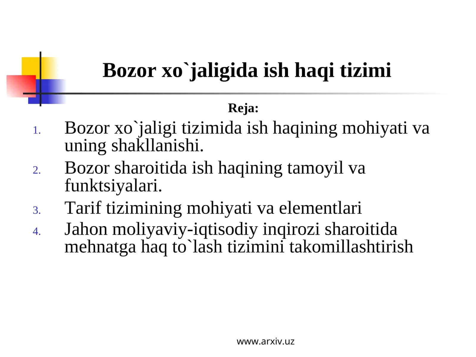 Bоzоr хo'jaligida ish haqi tizimi 1
