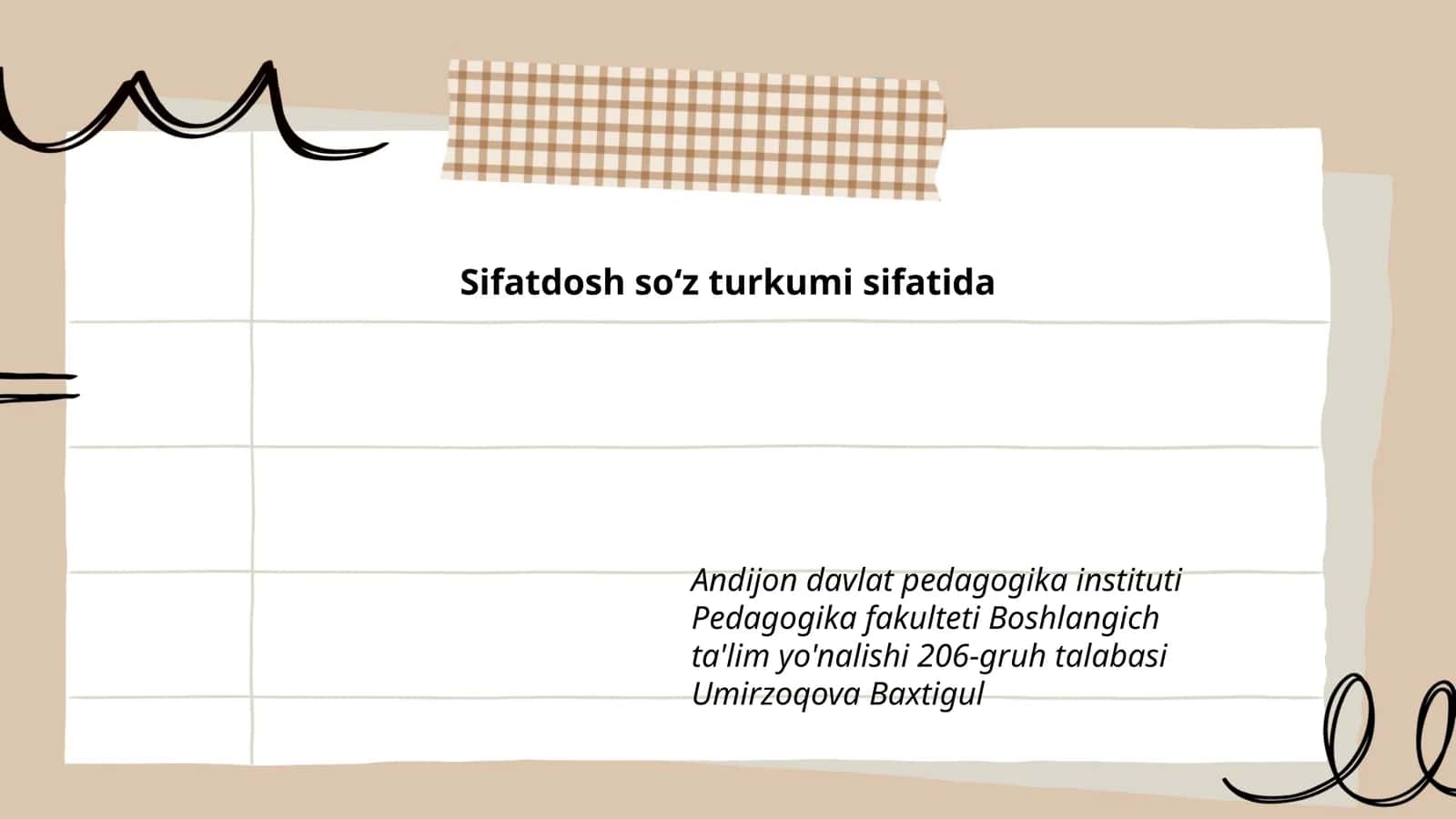 Sifatdosh so‘z turkumi sifatida 1