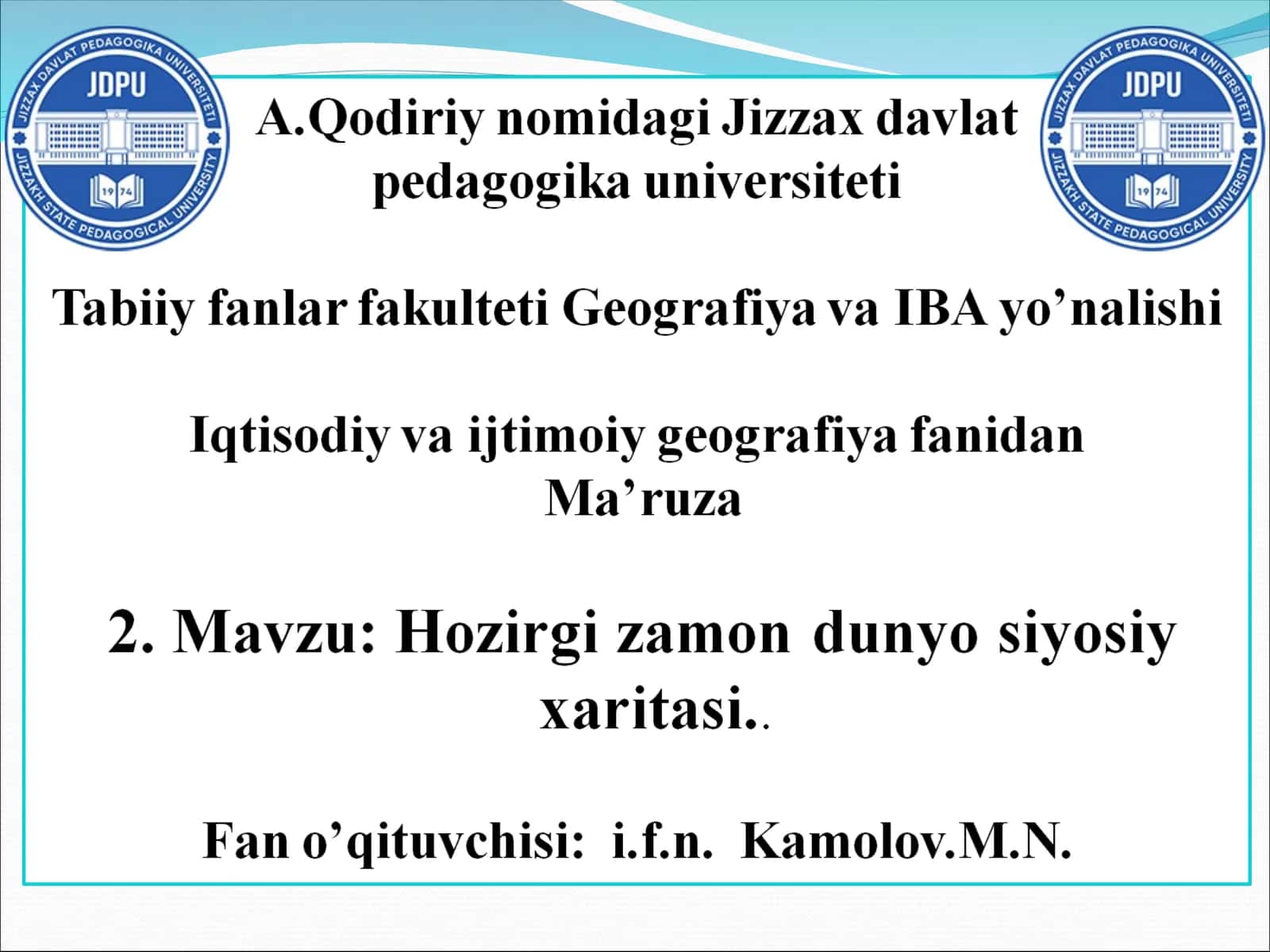 Hozirgi zamon dunyo siyosiy xaritasi 1