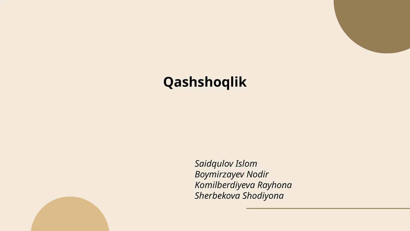 Qashshoqlik 1