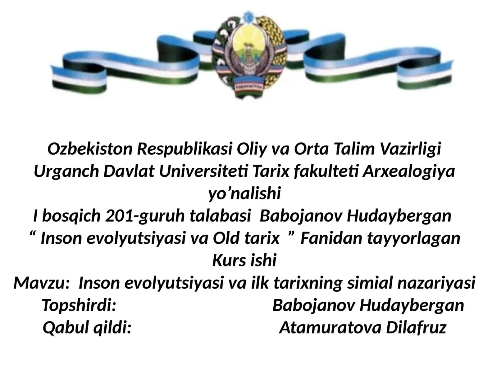 Inson evolyutsiyasi va ilk tarixning simial nazariyasi 1