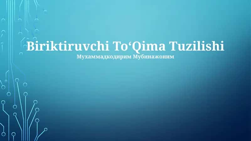 Biriktiruvchi To'Qima Tuzilishi 1