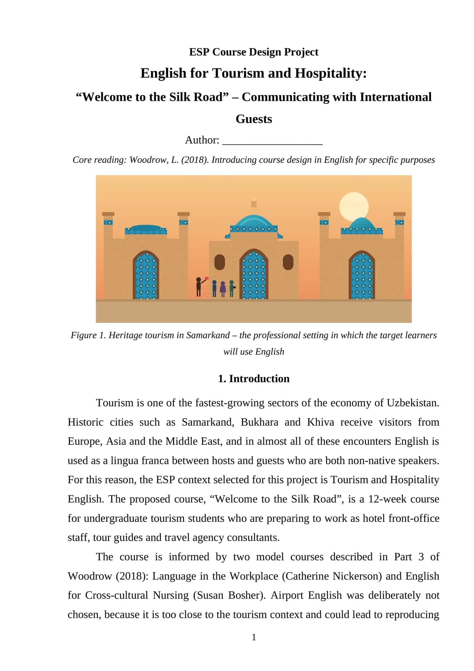 English for Tourism and Hospitality: “Welcome to the Silk Road” – Communicating with International Guests 1