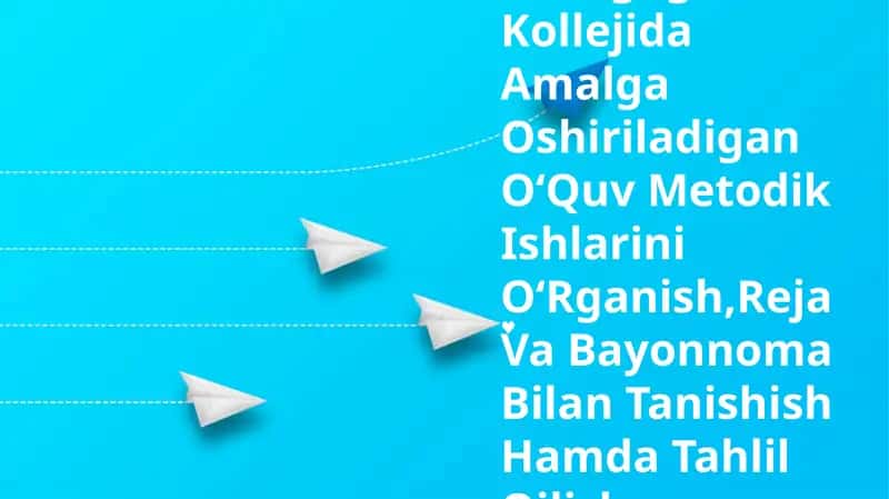 Pedagogika Kollejida Amalga Oshiriladigan OʻQuv Metodik Ishlarini OʻRganish 1