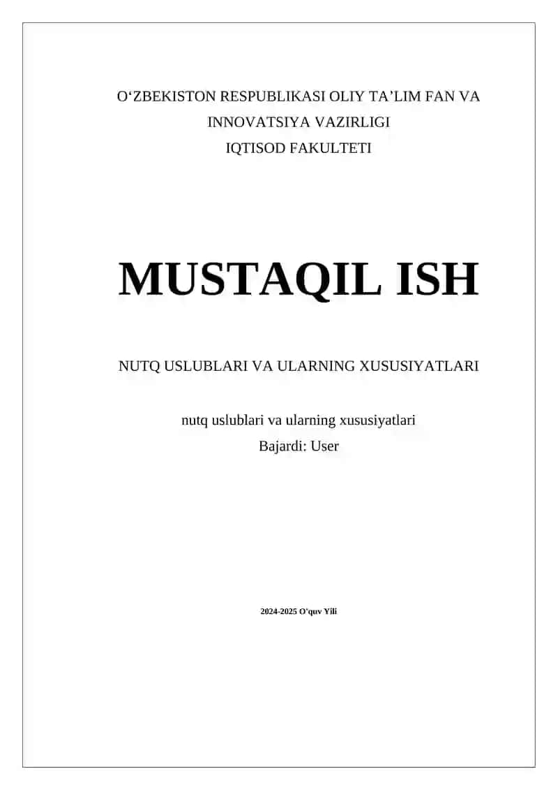 Nutq uslublari va ularning xususiyatlari