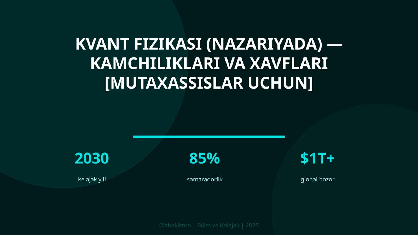 Kvant fizikasi (nazariyada) — kamchiliklari va xavflari [mutaxassislar uchun] 1