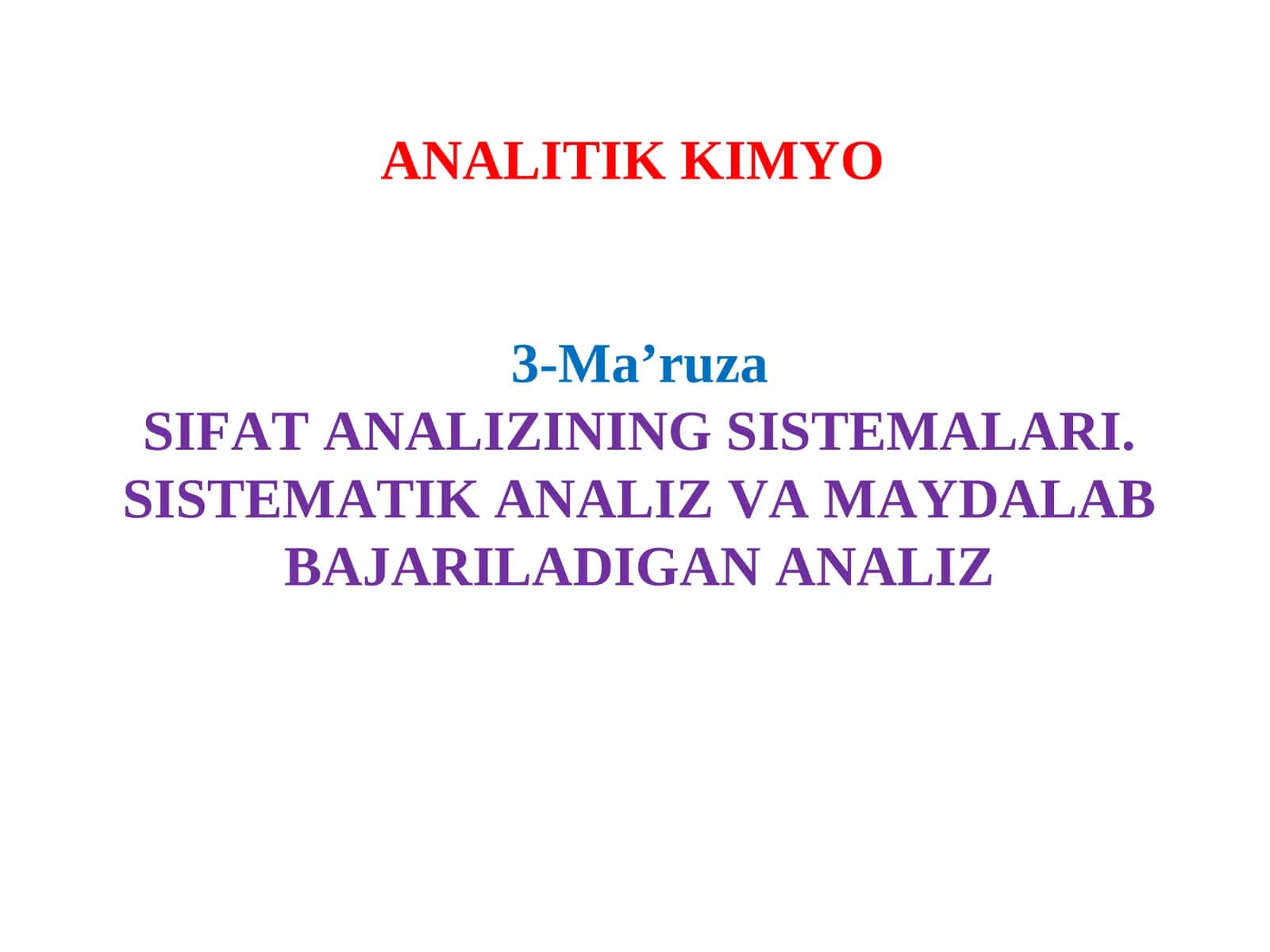 ANALITIK KIMYO 1
