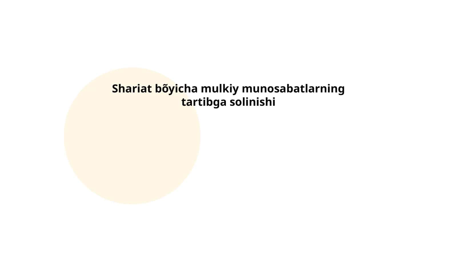 Shariat bõyicha mulkiy munosabatlarning tartibga solinishi 1