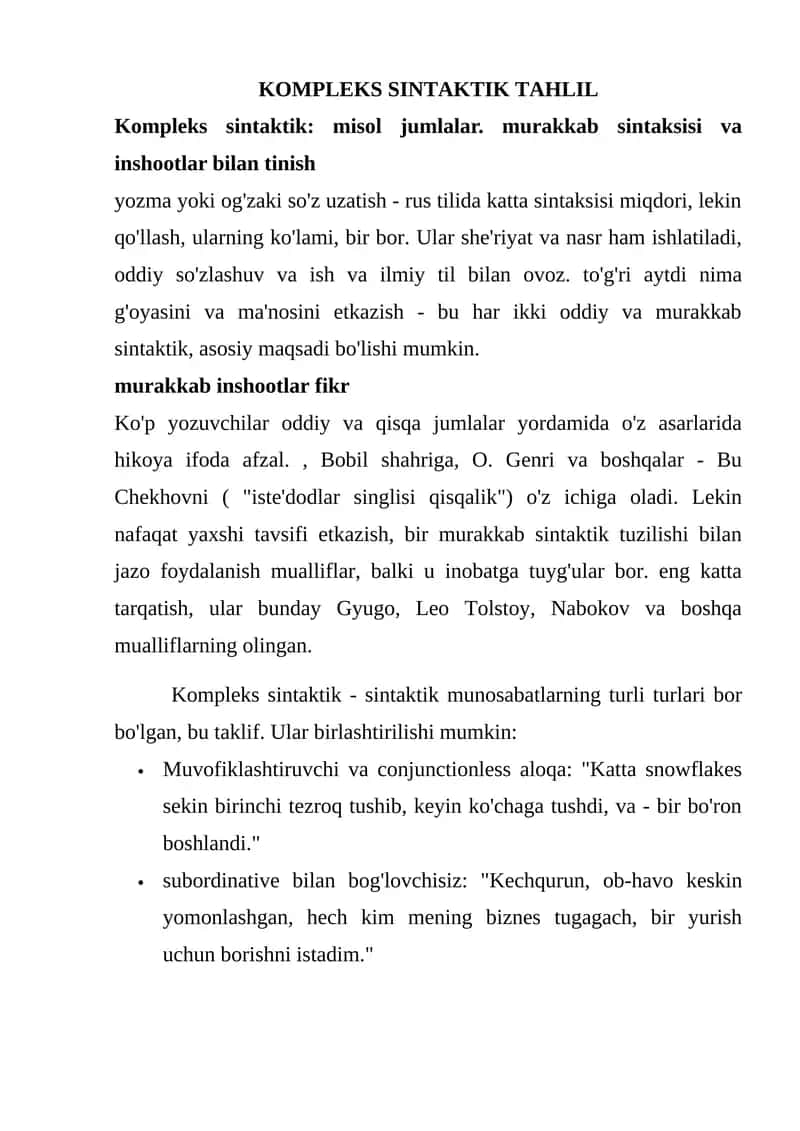 KOMPLEKS SINTAKTIK TAHLIL 1