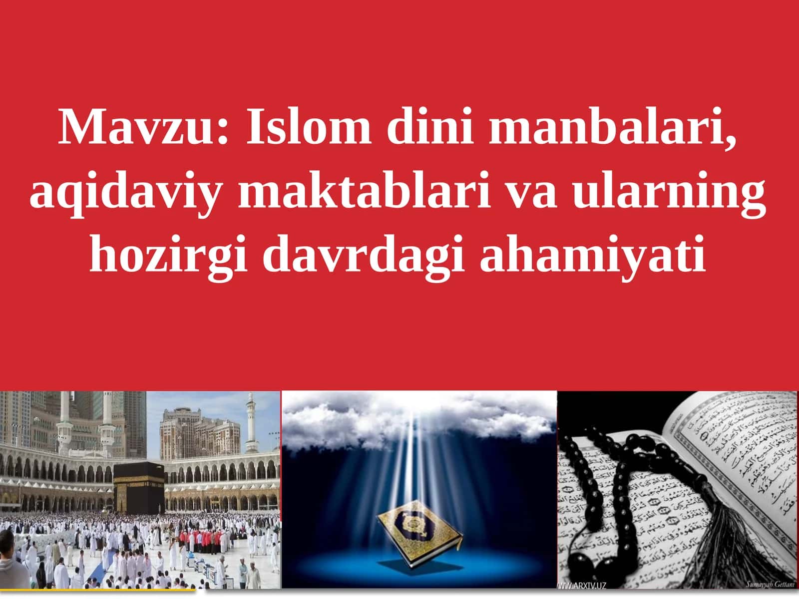 Islomga oid Hadislar to'plami 1