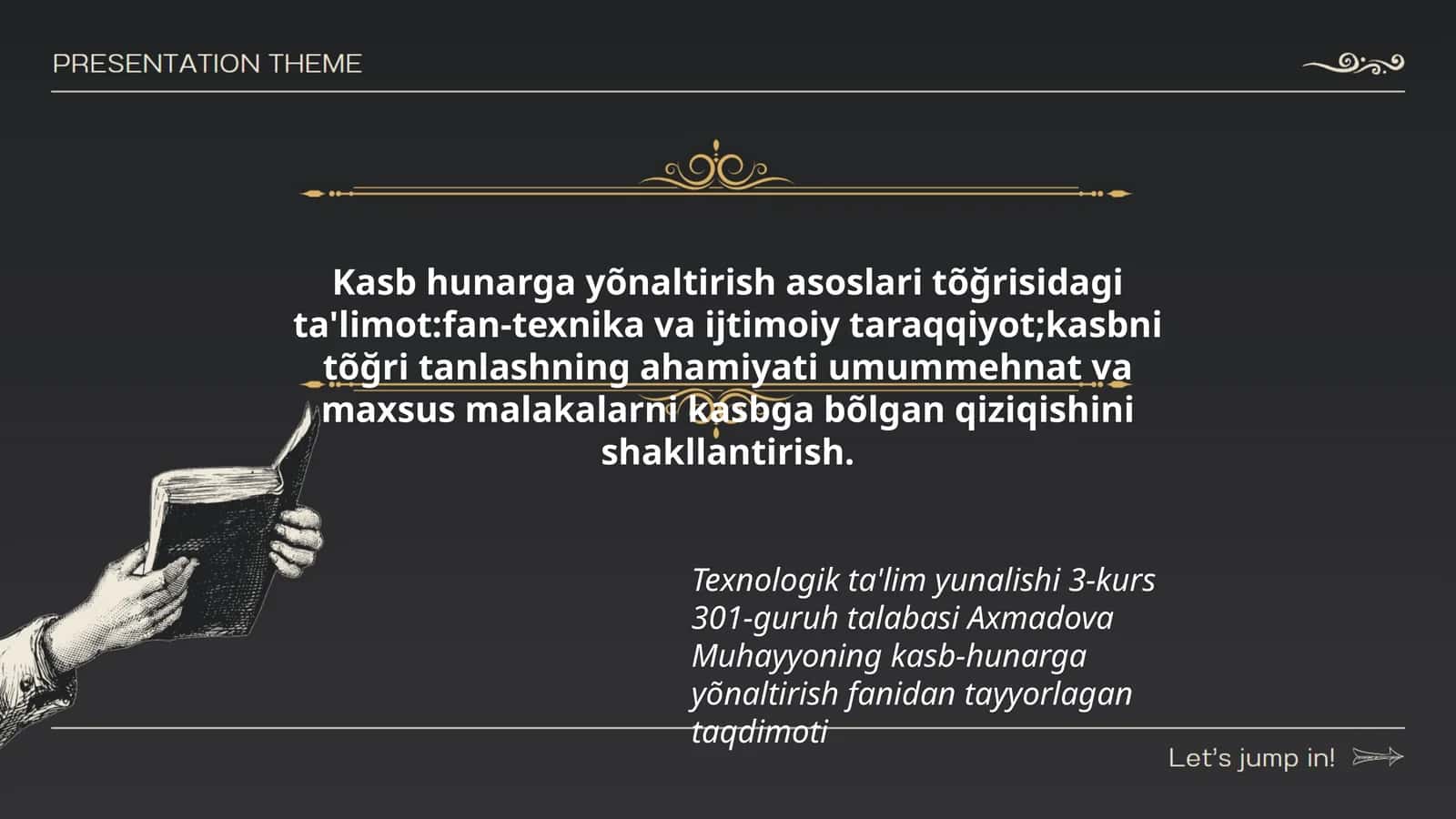 Kasb hunarga yõnaltirish asoslari tõğrisidagi ta'limot 1