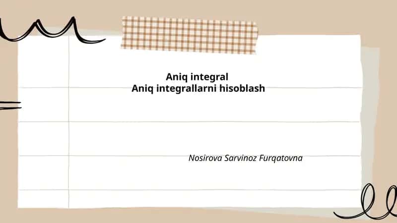 Aniq integral 1