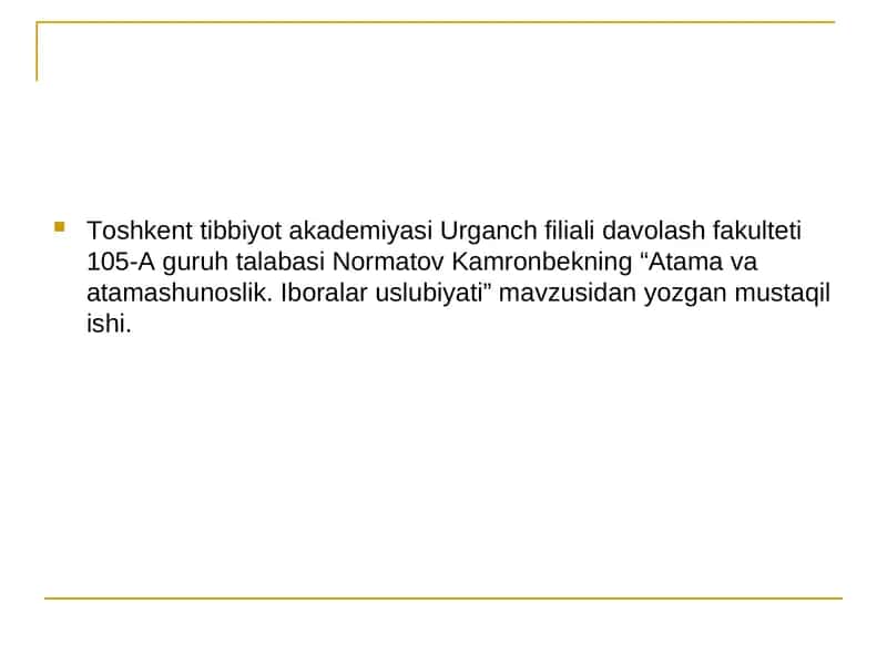 Atamalar va atamashunoslik 1