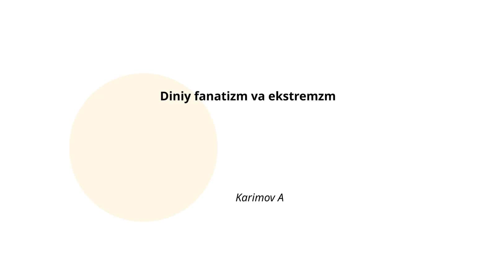 Diniy fanatizm va ekstremzm 1