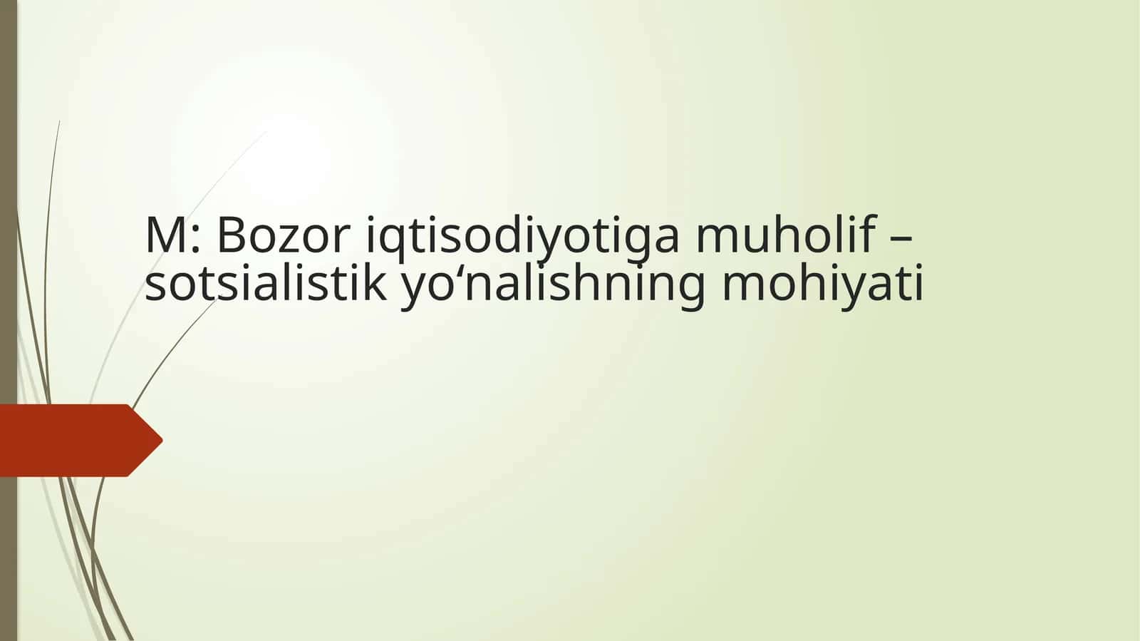 Bozor iqtisodiyotiga muholif – sotsialistik yo‘nalishning mohiyati 1