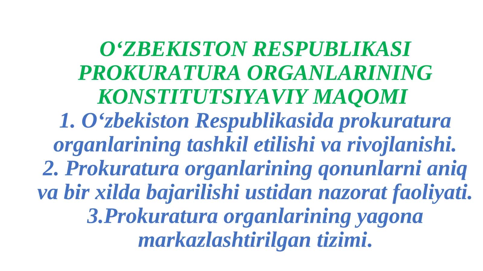 O‘zbekiston Respublikasi prokuratura organlarining konstitutsiyaviy maqomi 1