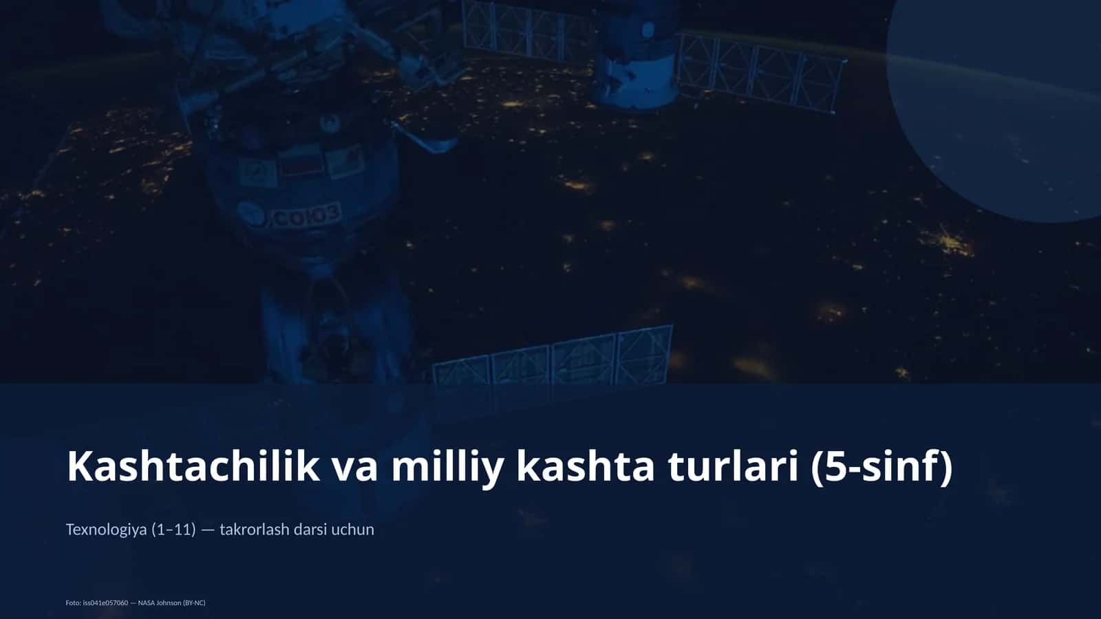 Kashtachilik va milliy kashta turlari (5-sinf) 1