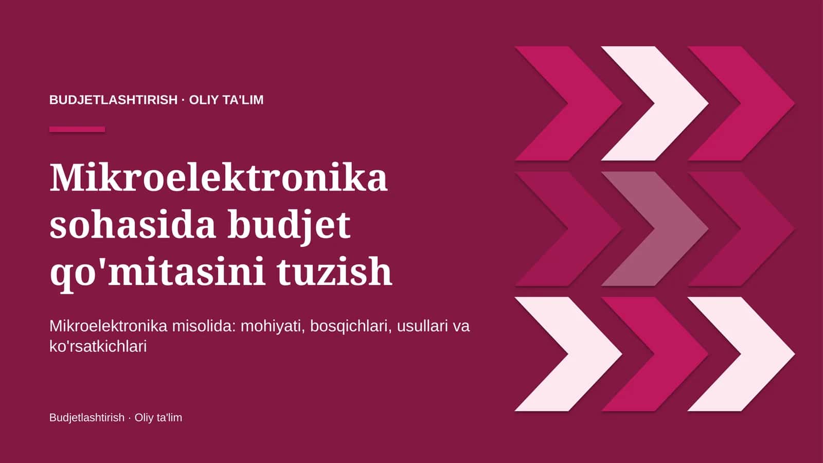 mikroelektronika sohasida budjet qo'mitasini tuzish 5702 1