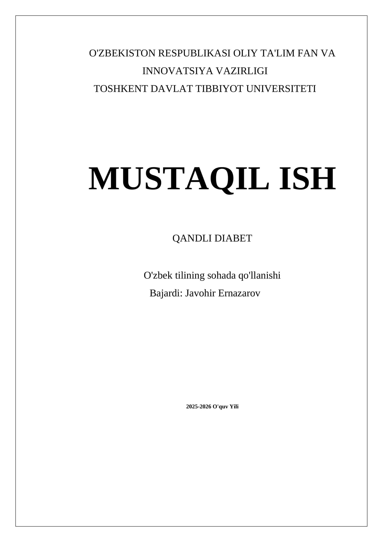 Qandli Diabet 1