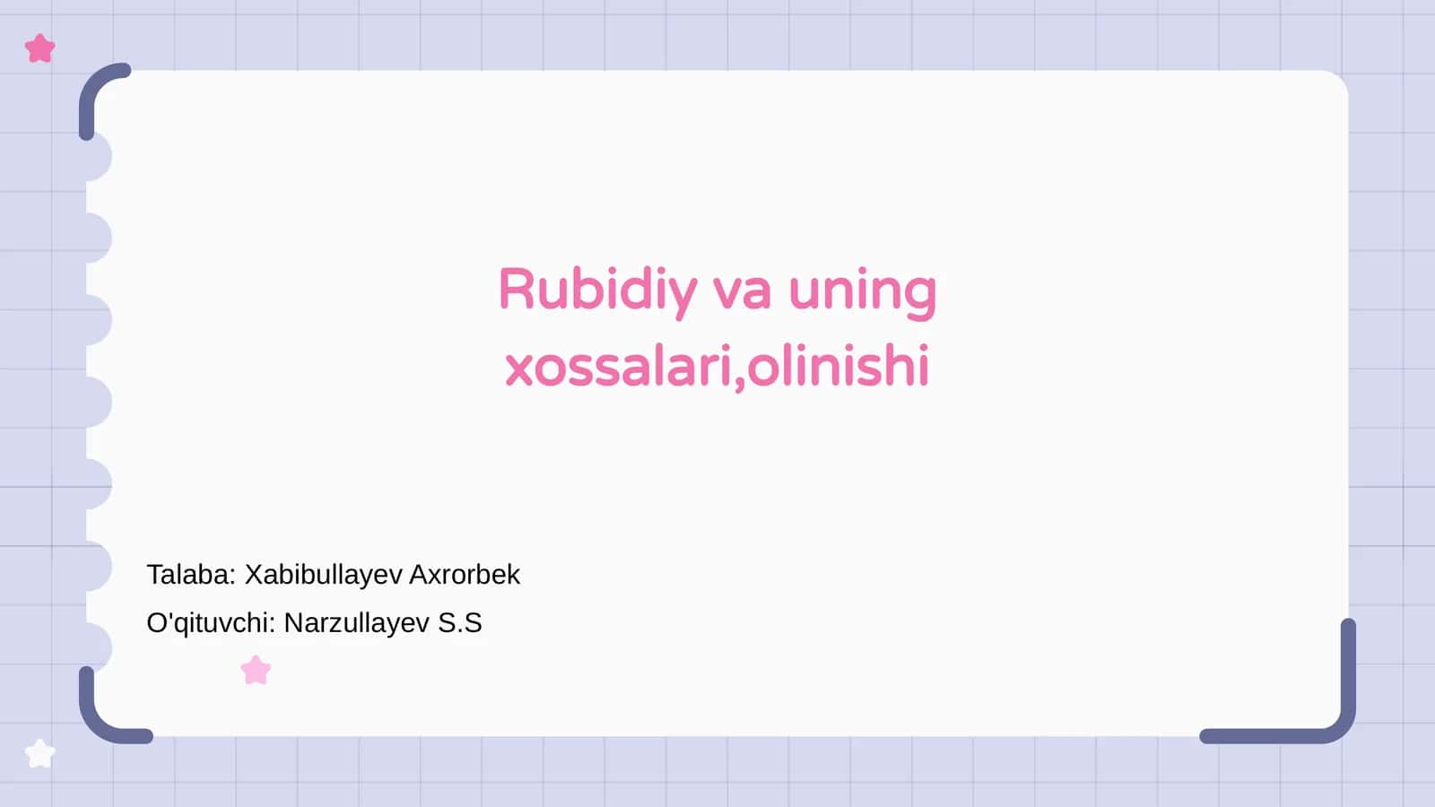 Rubidiy va uning xossalari,olinishi 1