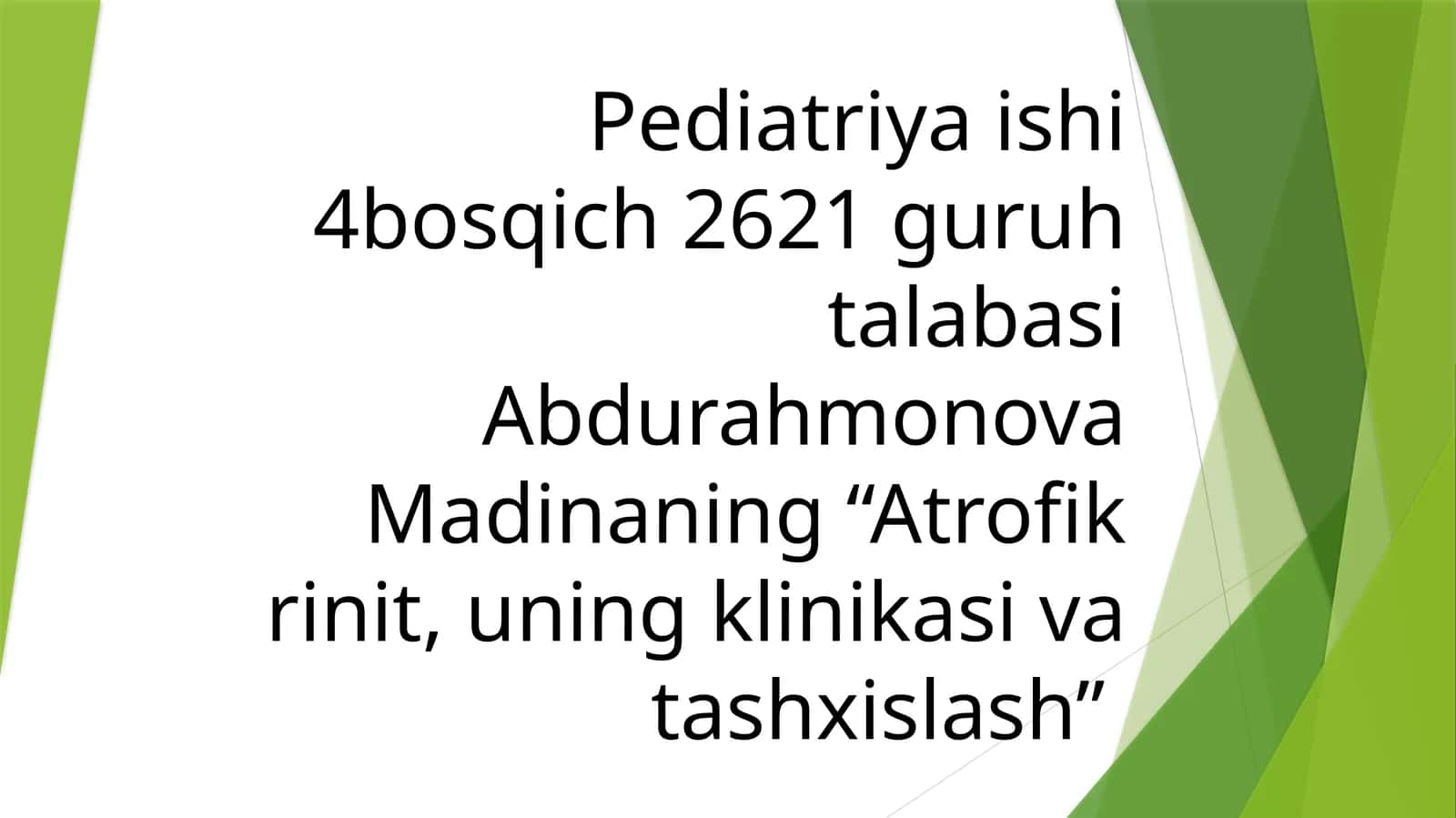 Atrofik rinit, uning klinikasi va tashxislash 1
