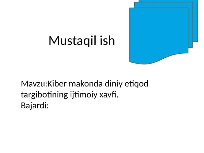 Kiber makonda diniy etiqod targibotining ijtimoiy xavfi 1