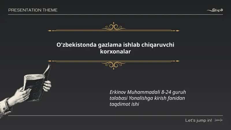 O'zbekistonda gazlama ishlab chiqaruvchi korxonalar 1