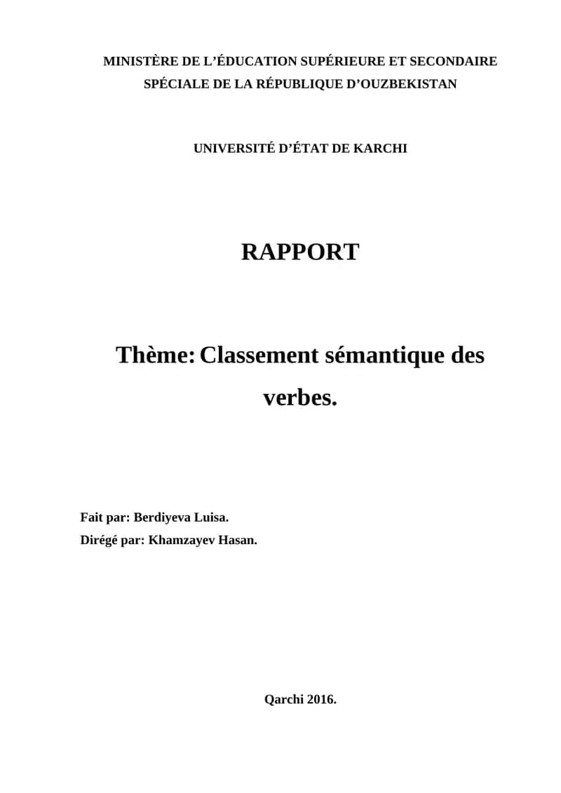 Classement sémantique des verbes 1