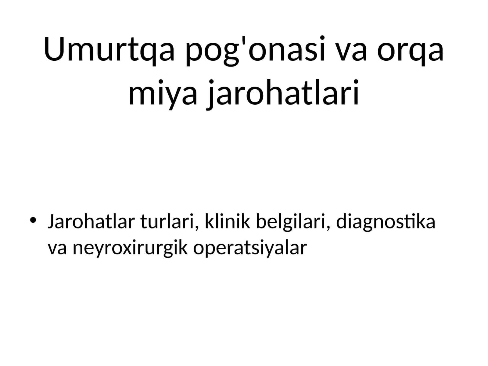 Umurtqa pog'onasi va orqa miya jarohatlari 1