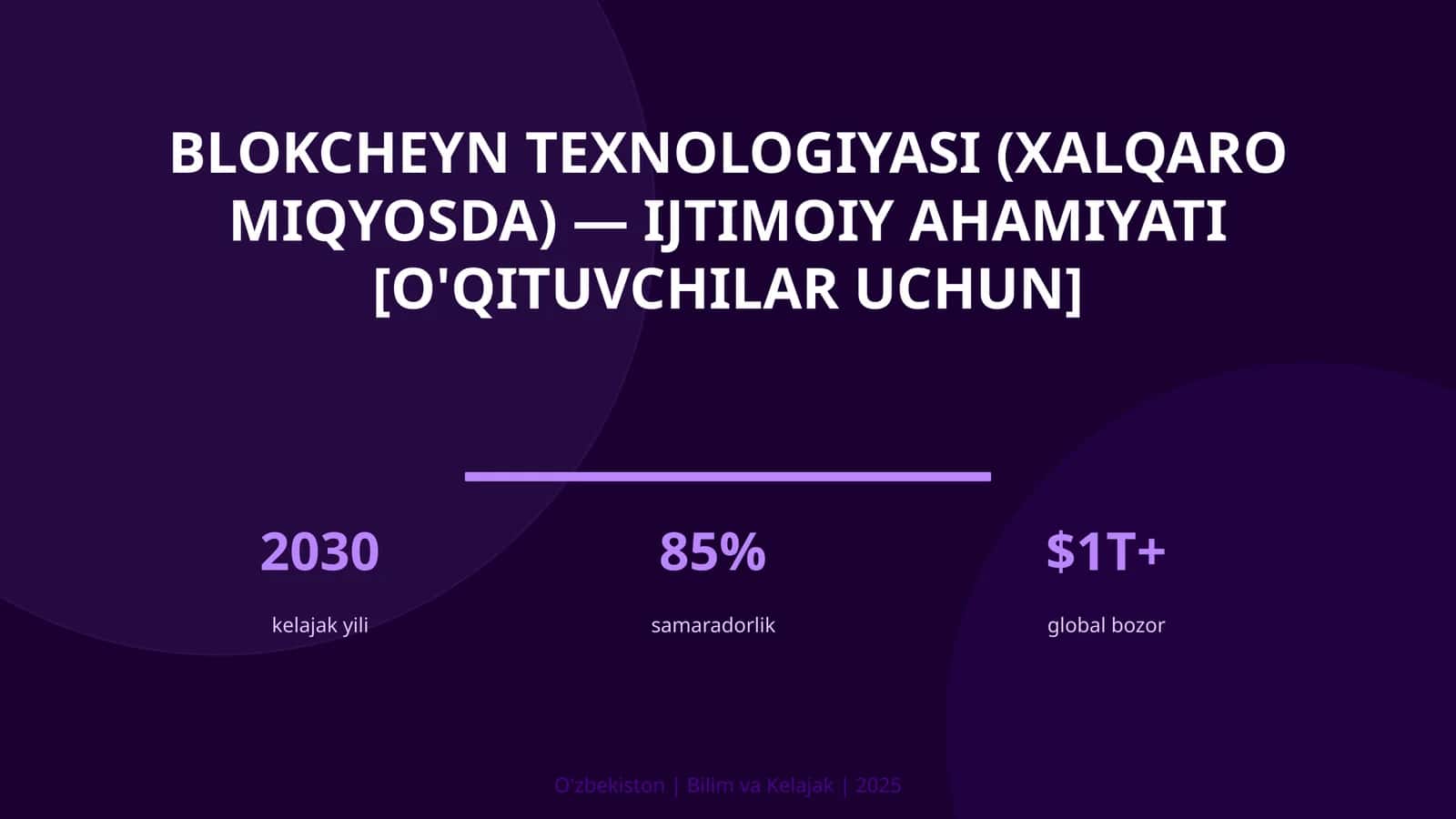 Blokcheуn texnologiyasi (xalqaro miqyosda) — ijtimoiy ahamiyati [o'qituvchilar uchun] 1