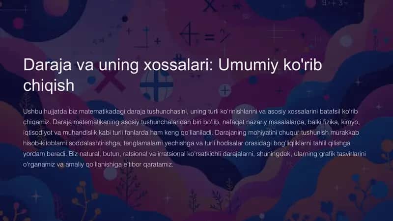 daraja va uning hosilalari 1