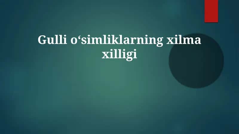 O'simliklar xilma-xilligi 1