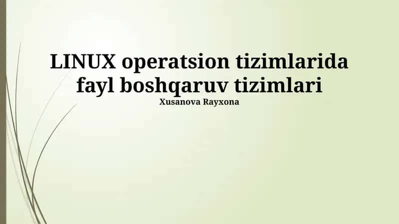 Linux Fayl Tizimlari 1