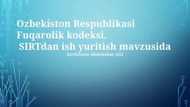 Masofaviy Ish Shartnomalari 1