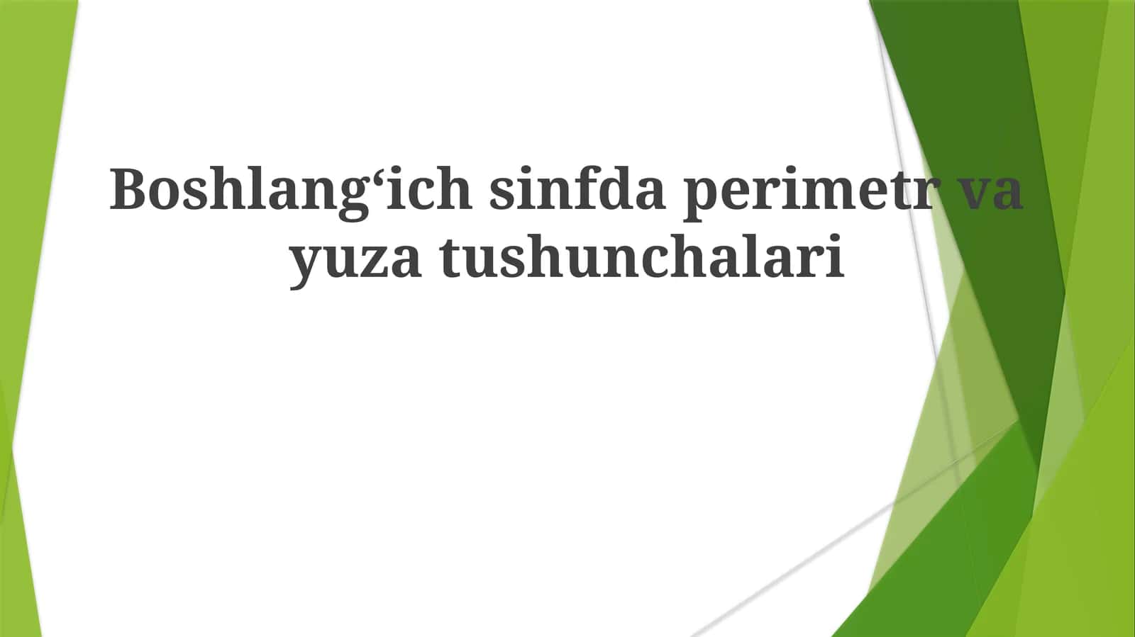 Boshlangʻich sinf dasturi: Perimet va yuzatushunchalari 1