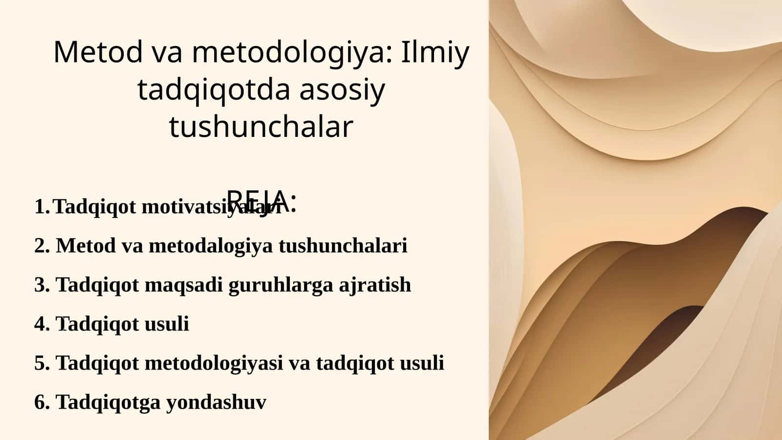 Metod va metodologiya: Ilmiy tadqiqotda asosiy tushunchalar 1
