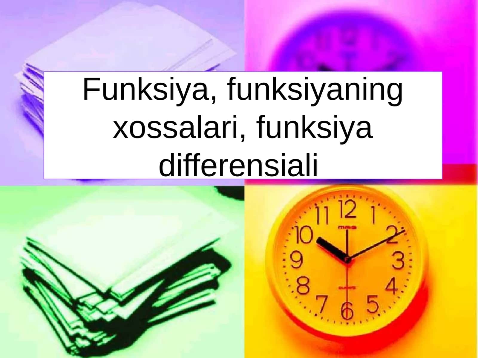 Funksiya, funksiyaning xossalari, funksiya differensiali 1