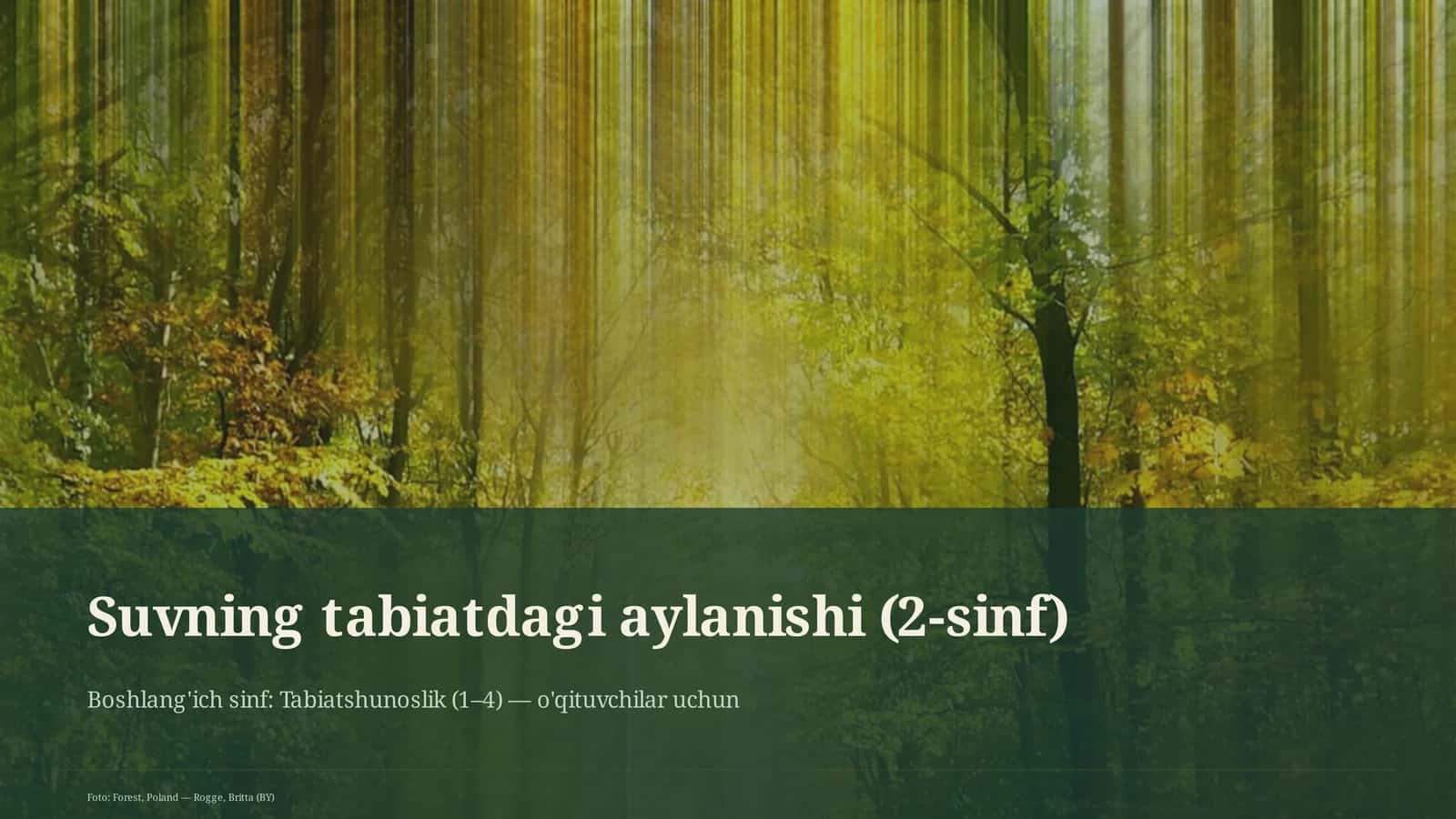 Suvning tabiatdagi aylanishi (2-sinf) 1