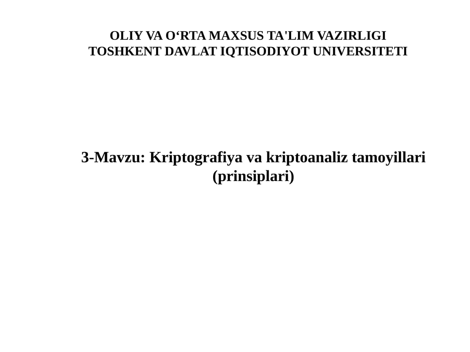Kriptografiya va kriptoanaliz tamoyillari 1