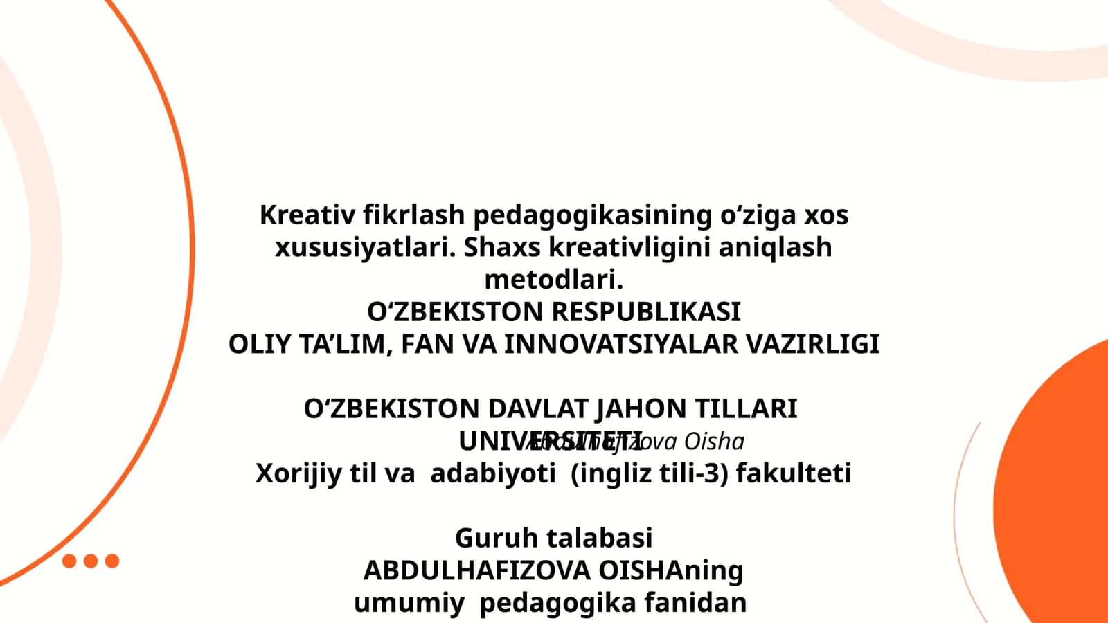 Kreativ fikrlash pedagogikasi 1