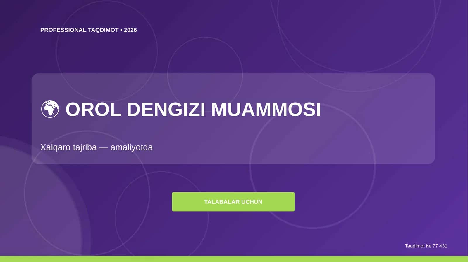 OROL DENGIZI MUAMMOSI 1