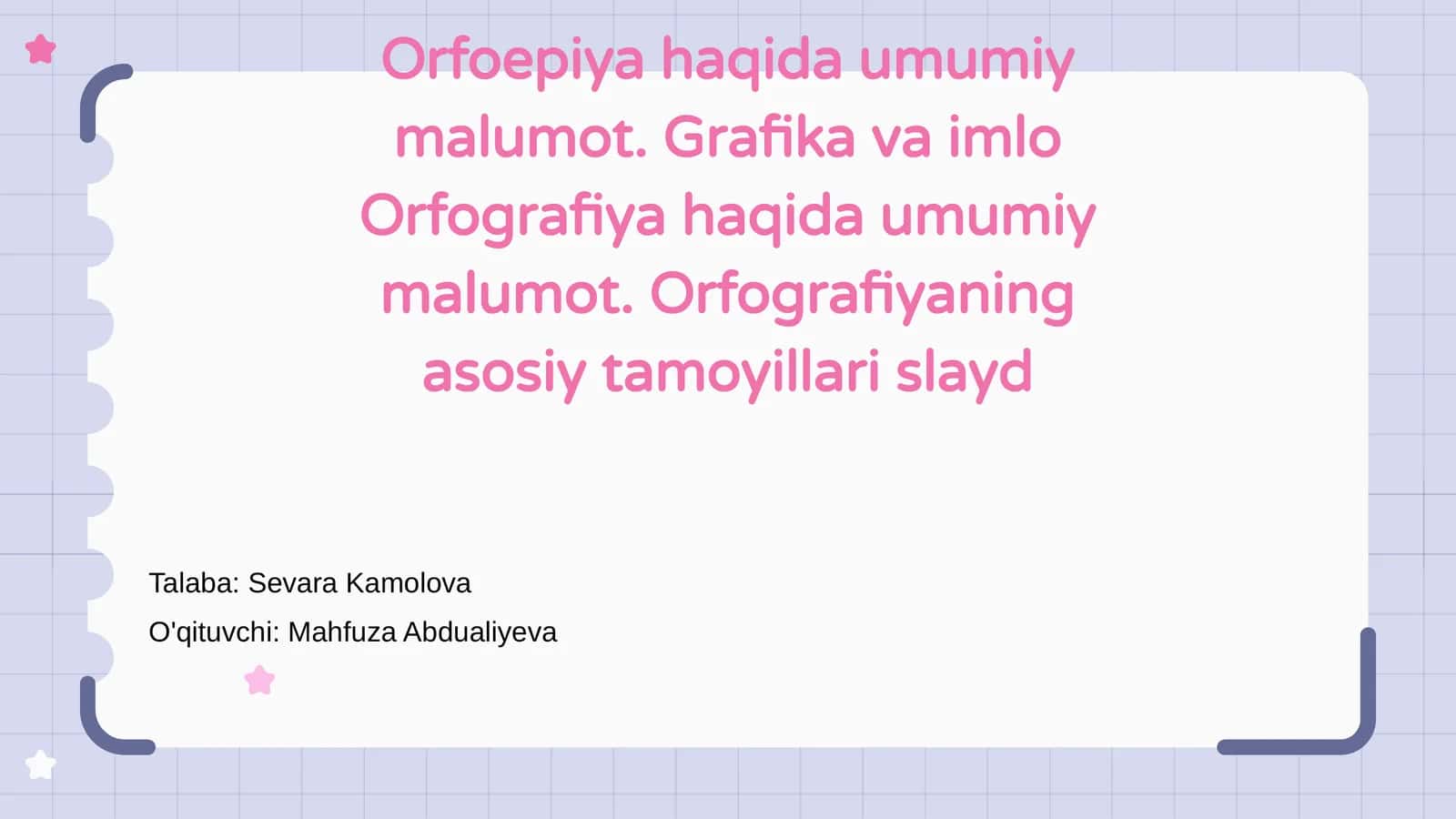 Orfoepiya haqida umumiy malumot 1