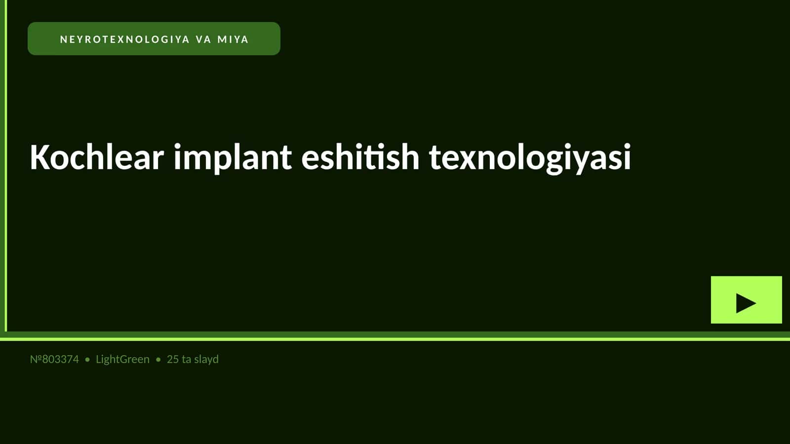 Kochlear implant eshitish texnologiyasi 1