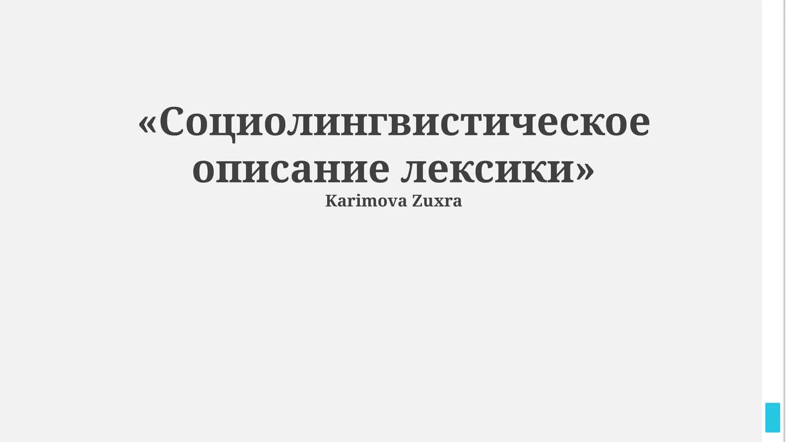 Социолингвистическое описание лексики 1