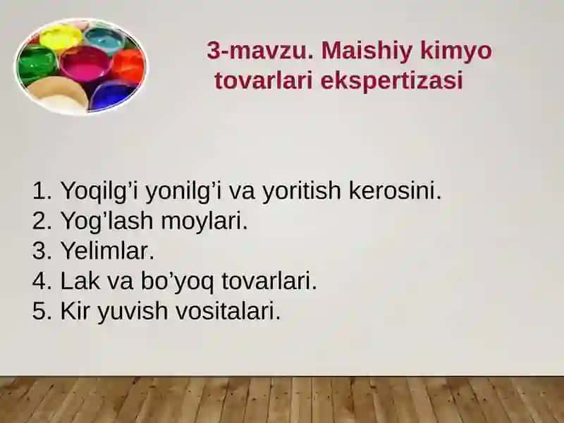 Maishiy kimyo tovarlari ekspertizasi