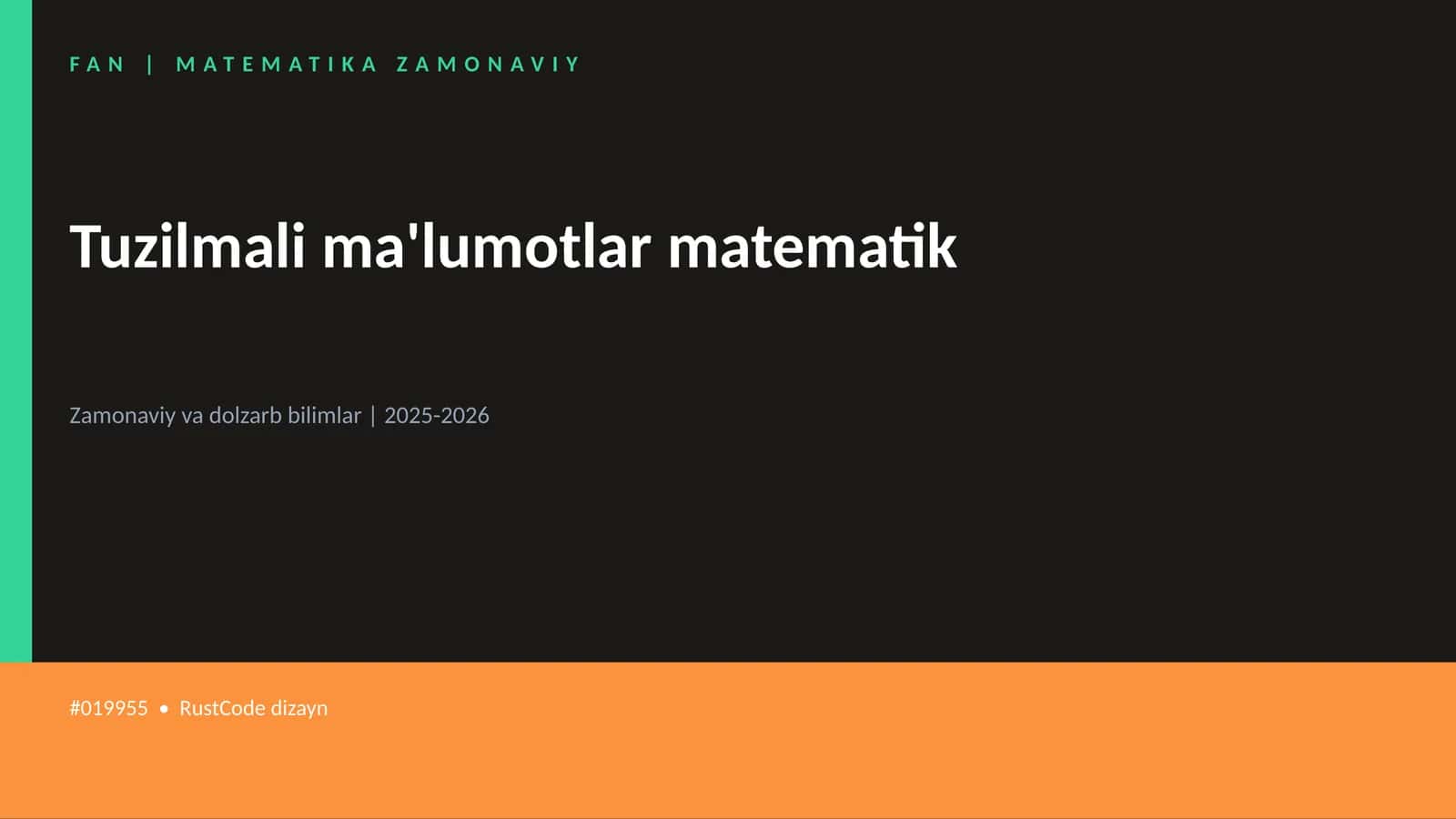 MATEMATIKA ZAMONAVIY 1