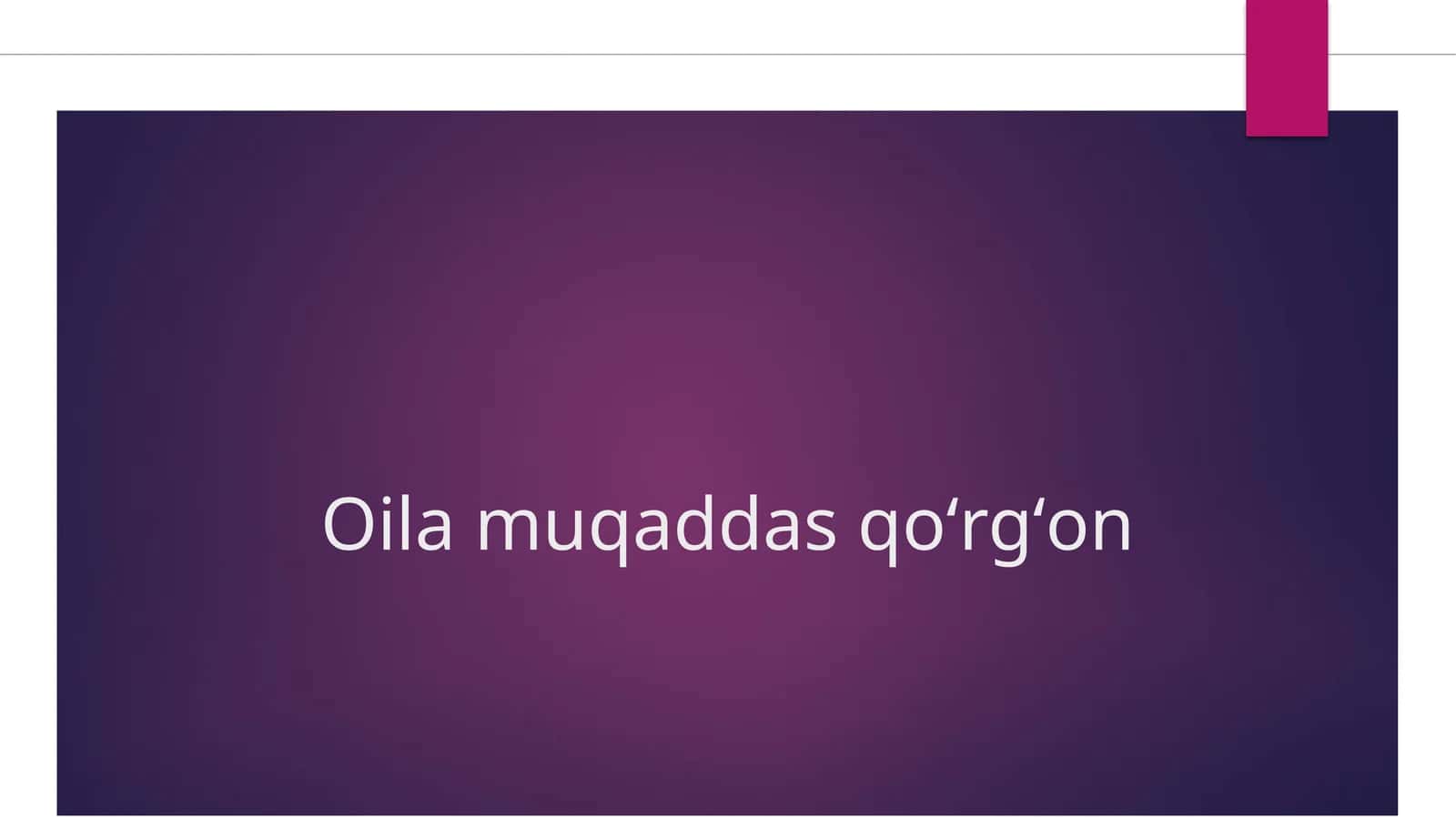Oila muqaddas qoʻrgʻon 1